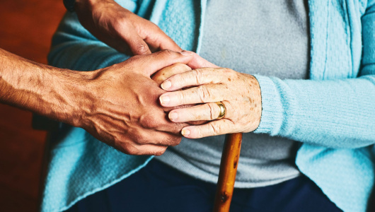 Elderly person receiving care